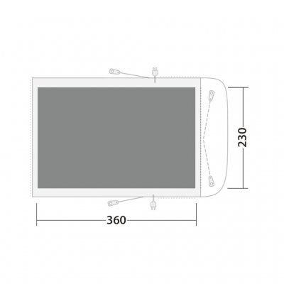 Tältmattan täcker hela allrummet för tältet Outwell Wolfburg 380A