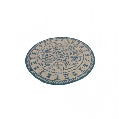 Rund teltmatte med forskjellige farger på hver side