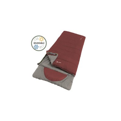 Mycket varm och rymlig campingsovsäck med inbyggd kudde.