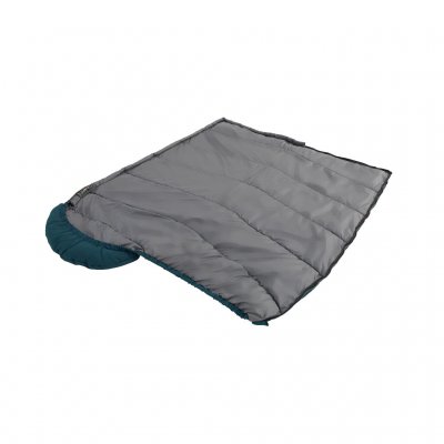 Easy Camp Raven Square Jr. barnesovepose kan åpnes helt og brukes som et vanlig teppe på varme dager