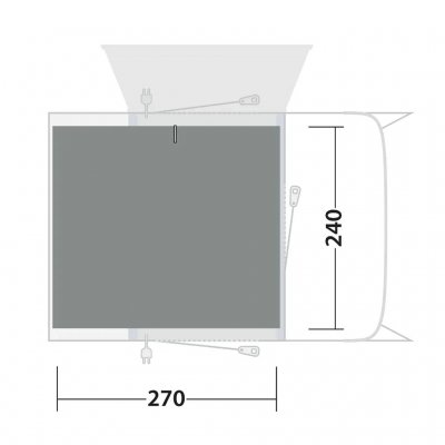 Teltmatten dekker hele fellesrommet til teltet Outwell Talladega Air