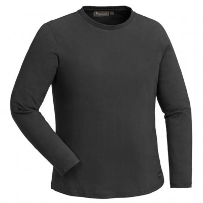 Pinewood Peached Långärmad T-Shirt Dam Röksvart - stilren t-shirt i 100% bomull.