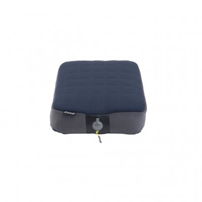 En stor, kompakt campingpute med memory foam og justerbar luftkjerne for tilpasset komfort.