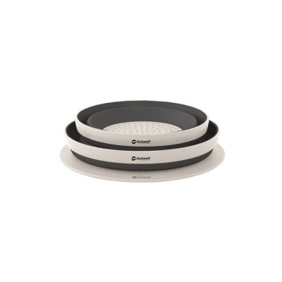 Ihopfällbart set som tar liten plats i campingpackningen.