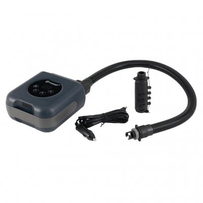 Pumpe, 7 ventiladaptere, Outwell FHF pumpeadapter, bæreveske, USB-C og 12V ladekabler