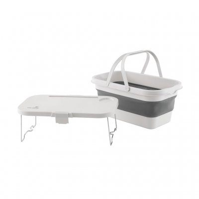 Easy Camp Piknikkurv & Bord hvor lokket på piknikkurven kan brukes som bord.