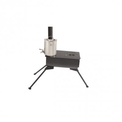 Vannvarmeren festes rundt ovnsrøret på teltovnen.