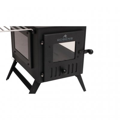 Tältkamin med öppet spjäll