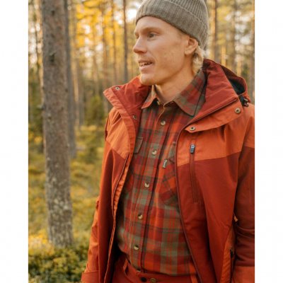 Pinewood Härjedalen Flanellskjorte Herre Terracotta/Grønn