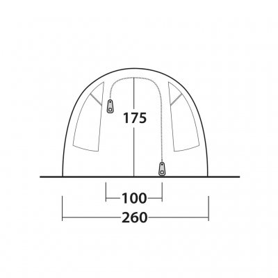 Dørskisse for familieteltet Outwell Birdland 4 TC