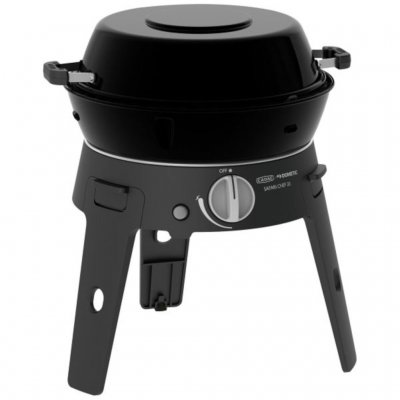 Campinggrillen med lokket på.