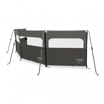 Dometic Poled Break Rest 3 vindskjerm for campingvogn og bobil med vindu og overligger.