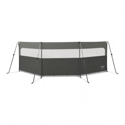 Vindskjerm med vindu og overligger, med økt høyde og stabile stag.