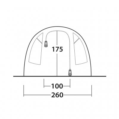 Dørskisse for familieteltet Outwell Durango 4.