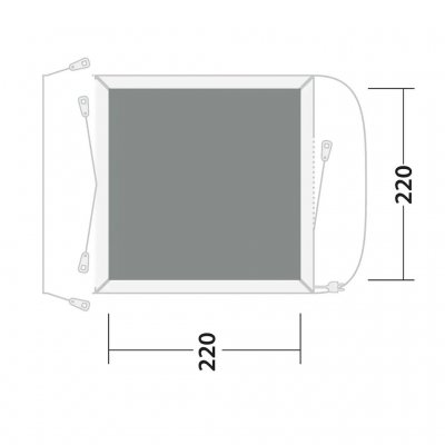 Teltmatten dekker hele fellesrommet til teltet Outwell Daytona Air / Pine Hills