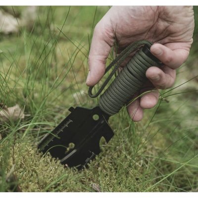 Håndspaden er allsidig og ideell for fotturer, camping eller nødsituasjoner.