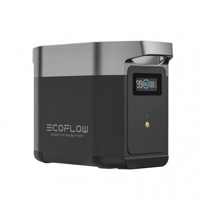 Eco Flow Delta 2 smart battery snett från sidan.