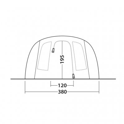 Dørskisse for familieteltet Outwell Edmonds 6 TC