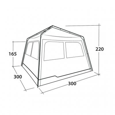 Måttskiss för Outwell Fastlane 300 Shelter