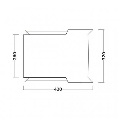 Mål fra toppen av presenningen Outwell Fastlane 300