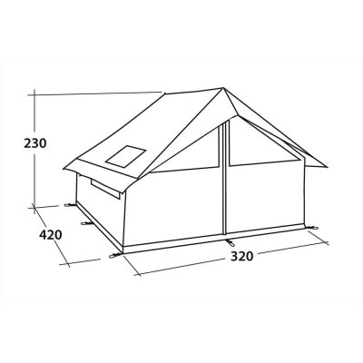 Måttskiss för lägertältet Robens Prospector