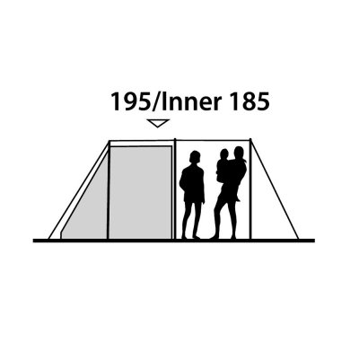 Ståhöjd i både allrum och sovkabin ger bra komfort i familjetältet.