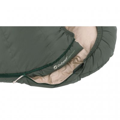 Outwell Convertible Junior Dusty Green – varm barnesovepose med dobbelt lag fyll og justerbar lengde.