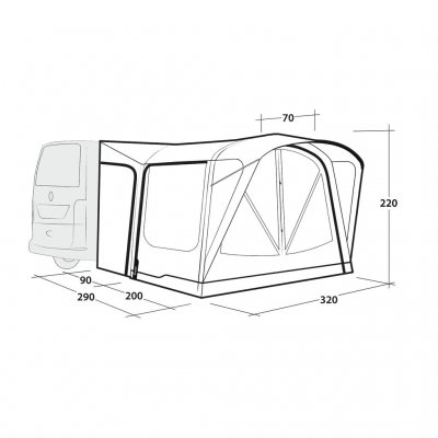 Dimensjoner på Outwell Park PowerAir