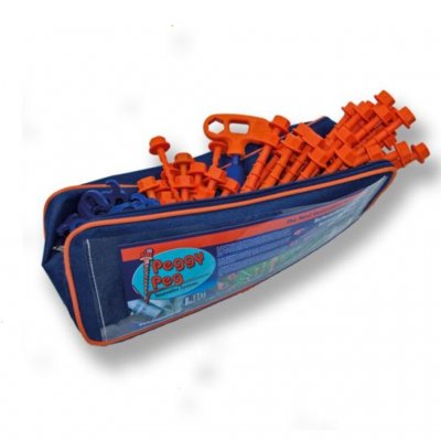 Teltpluggene leveres i en veske for enkel håndtering.