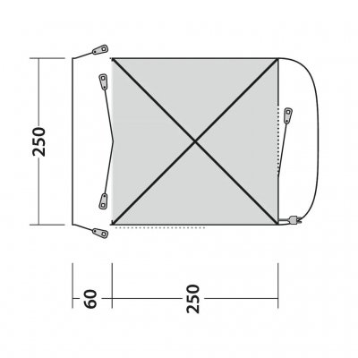 Planløsning for Outwell Pine Hills biltelt