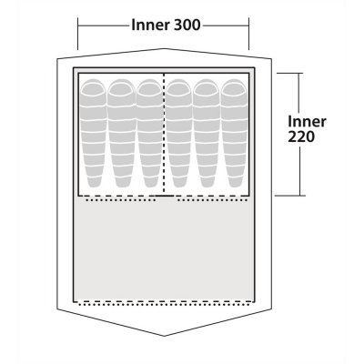 Planlösning för innertält L till Robens Prospector