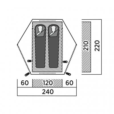 Planløsning for Easy Camp Rago 2.
