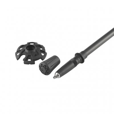 Stavene har utskiftbare spisser for å passe til ulike typer terreng.