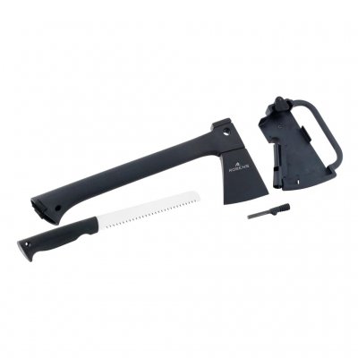 Robens multøks med sag og tennstål oppbevart i skaftet