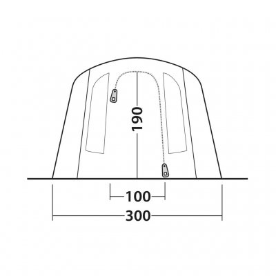 Dimensjoner på døren Outwell Sacramento 4 Air