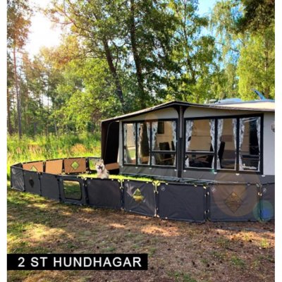 To sammenkoblede hundegårder.