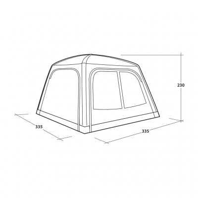 Målskisse for Outwell Vail Air Shelter