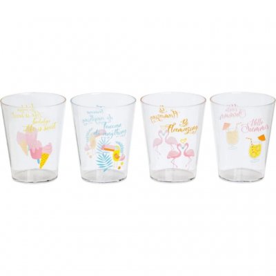 Glass Hello Summer Tumblers - 4-pakning