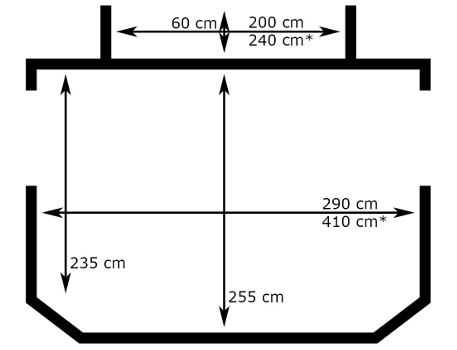 Måttskiss Norske Telt Standby 3000 og 4000